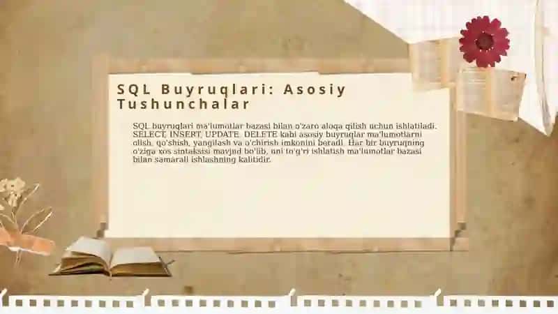 SQL so'rovlarining asosiy elementlari va sintaksisi 4