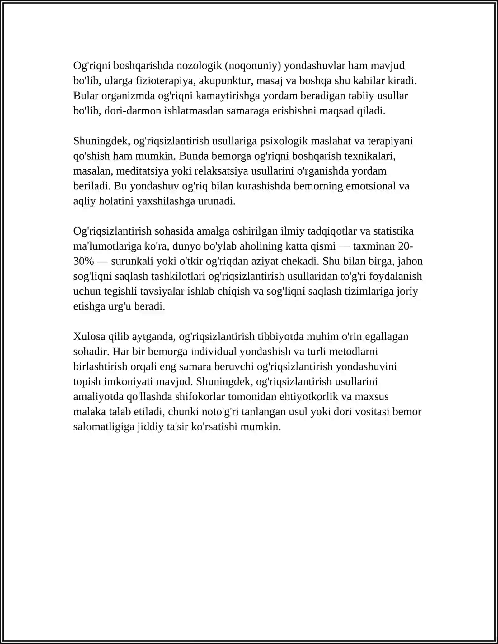 OGʻRIQSIZLANTIRISH ASOSLARI. BEMORLARNING OPERATSIYAGA RUXIY TAYYORLASH.KRIZIS BOʼLGAN HOLDA MASLAHAT BERISH 4
