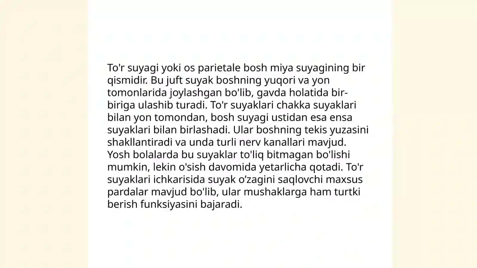 Suyaklarning tarkibi va xilla. Bosh suyagi 4