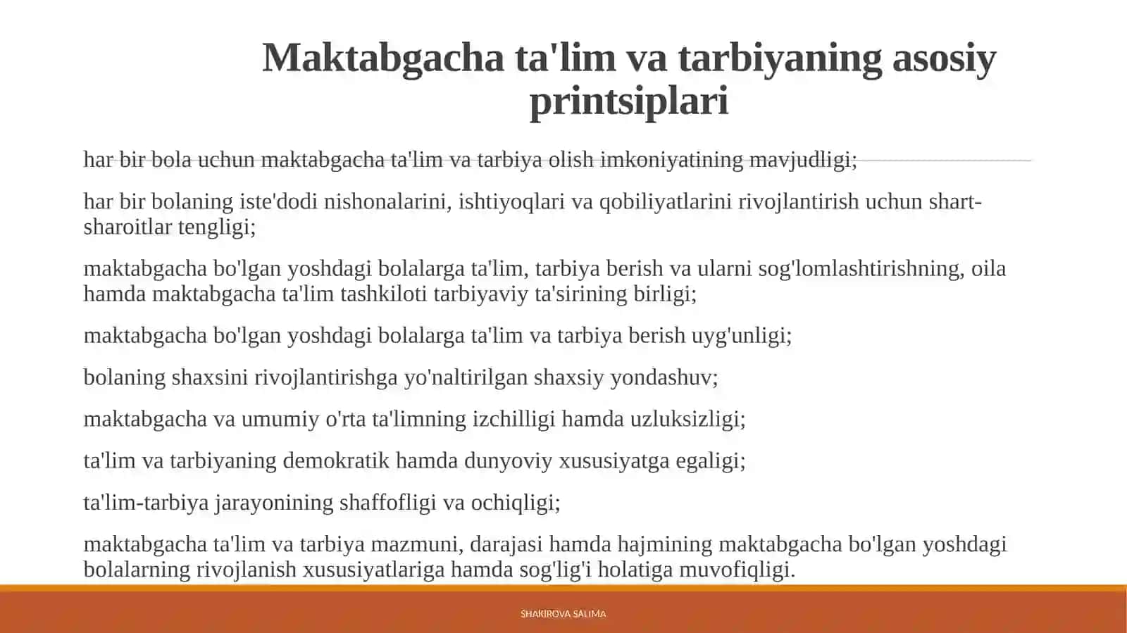 O‘zbekiston Respublikasining “Maktabgacha ta’lim va tarbiya to‘g‘risidagi qonuni” 4