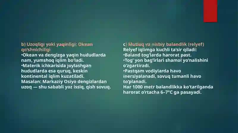 O’lkashunoslik fanidan ta’yinlangan hududning geografik o’rnini va iqlimini o’rganish 4