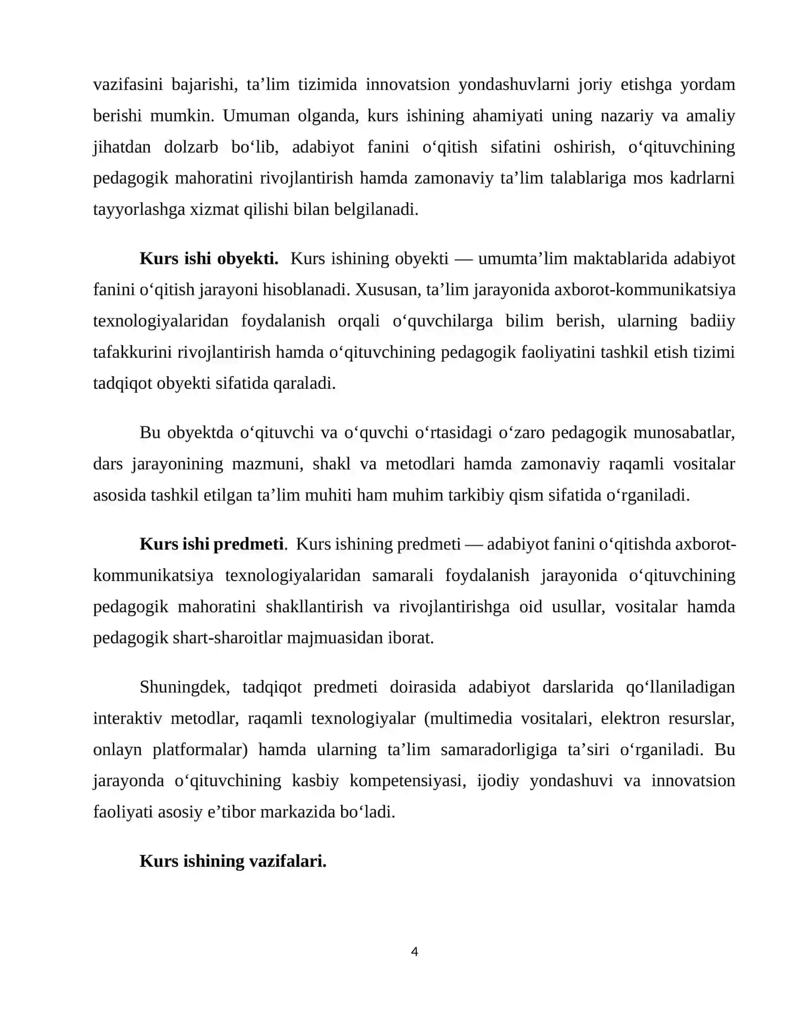 Adabiyot fanini o'qitishda axborot texnologiyalaridan foydalanishda pedagogik mahoratni oshirish omili 4