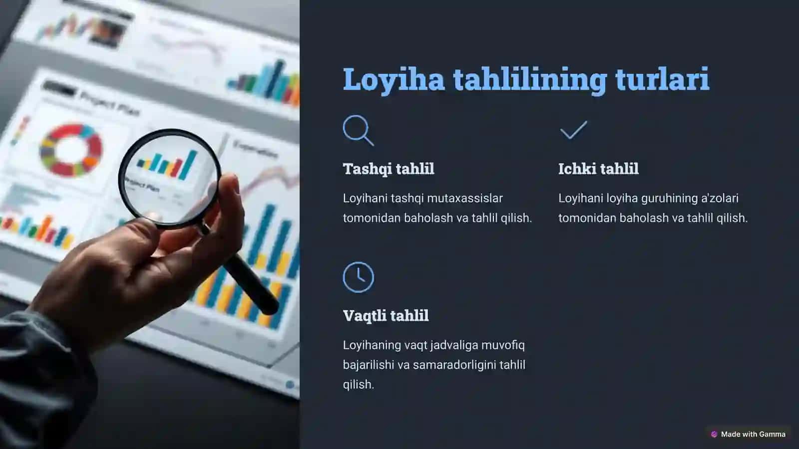 Loyihalarni tahlil qilish 4