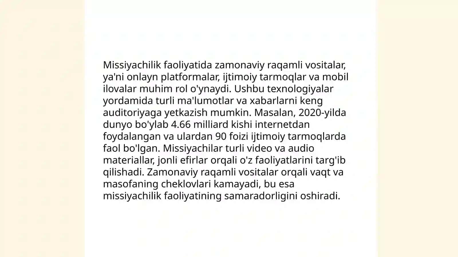 Missionerlik targibotida uslub va vositalarning zamonaviylashuvi: kiber makonda mafkuraviy tahdidlar 4