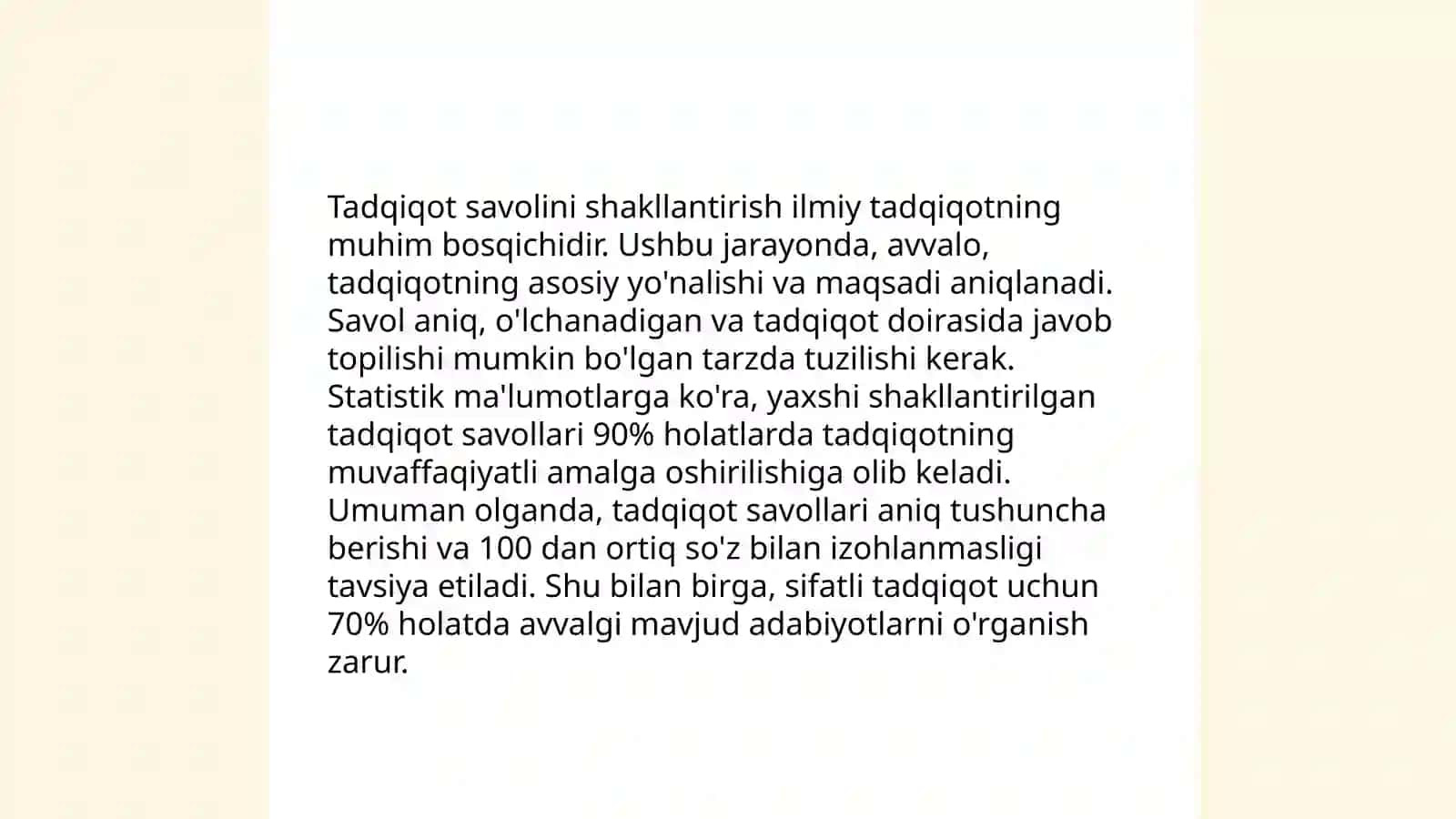 Tadqiqot processini tashkillashtirish va uning ketma-ketligi 4