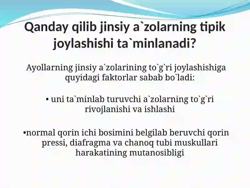 Jinsiy a'zolarning to'g'ri joylashishi 4