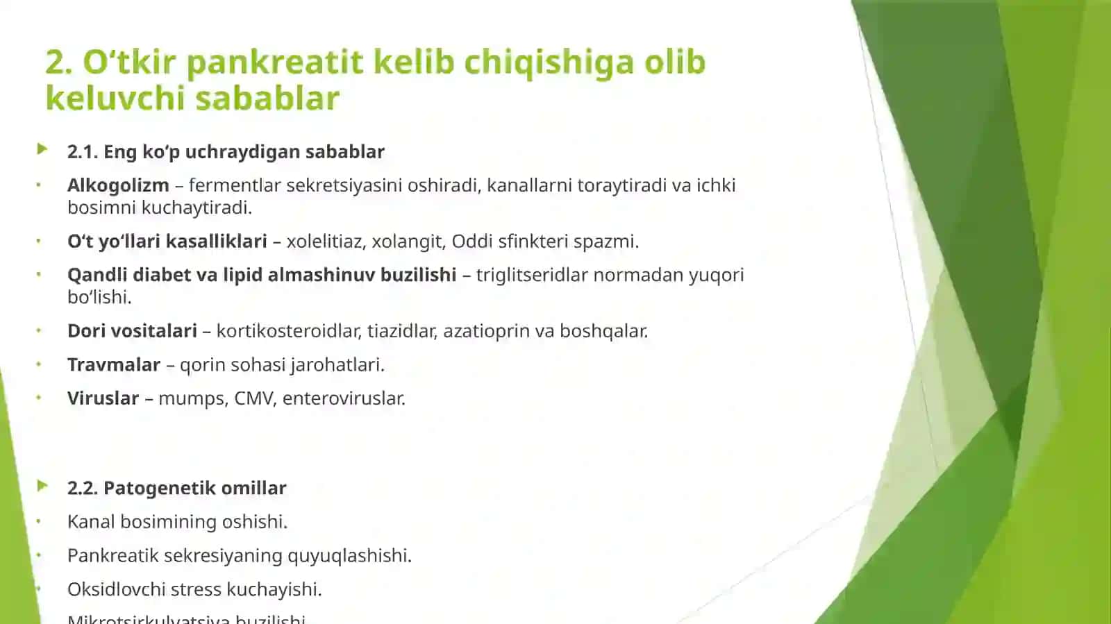 O‘TKIRPANKREATIT KELIB CHIQISHI VA DAVOLASHNING BIOKIMYOVIY ASOSLARI 4