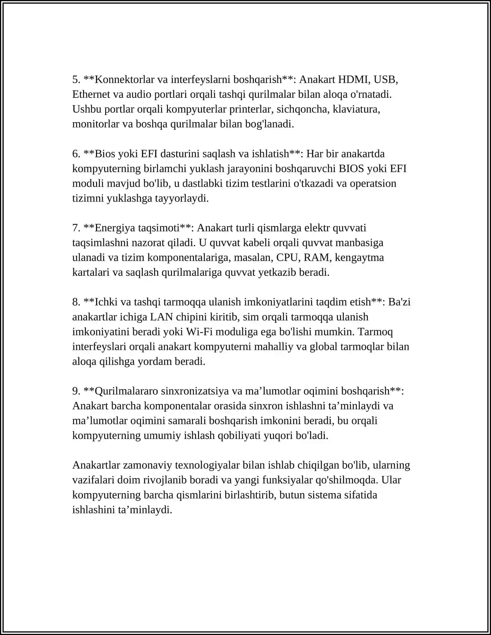 ANAKART VA UNING TARKIBIY QISMLARI 4