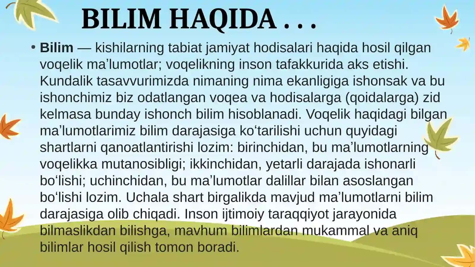 O’QUVCHILAR BILIMINI O’ZLASHTIRISH SAMARADORLIGINI ANIQLASH METODI 4