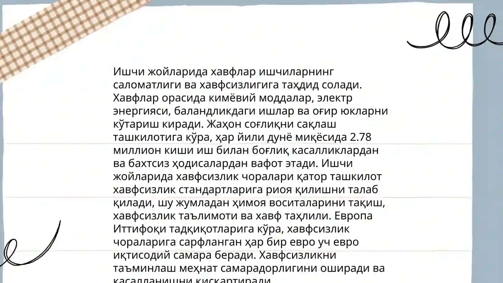 Хаёт фаолияти хавфсизлигини таьминлаш асослари.Ишлаб чикариш мухитида инсон омили 4