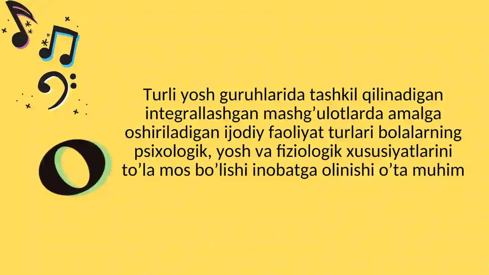 Musiqa mashg‘ulotlarida integrallashgan mashg’ulotlarni tashkil etish metodikasi 4