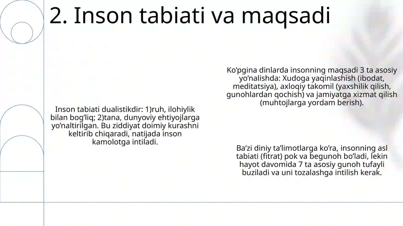 Dunyo Dinlarida Insonparvarlik 4