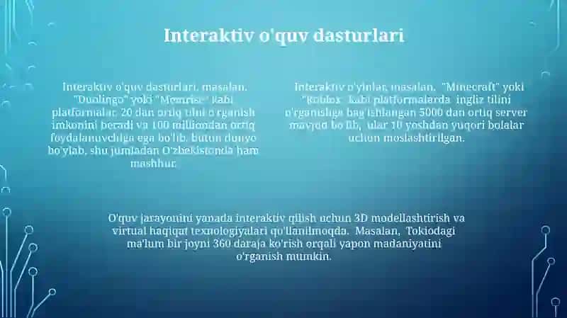 Talabalarga til va madaniyat masalalarini orgatish tehnologiyasi 4
