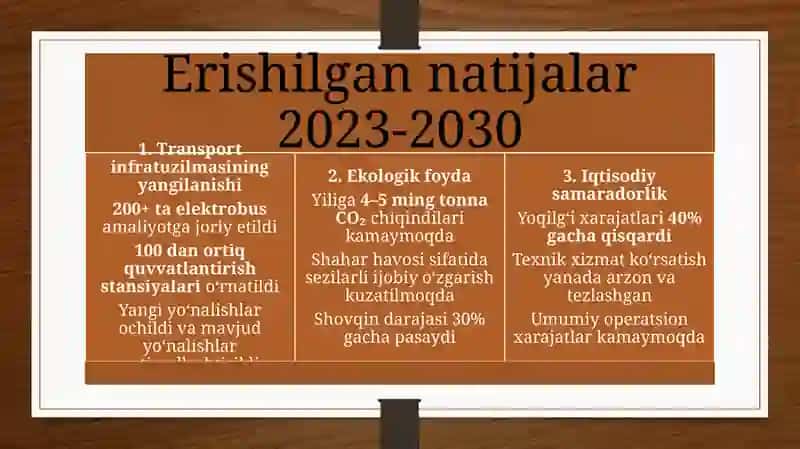 “Toshkentshahri va Toshkent viloyatida elektravtobuslar tizimini joriy etish va ekologik jamoat transportini rivojlantirish loyihasi” 4