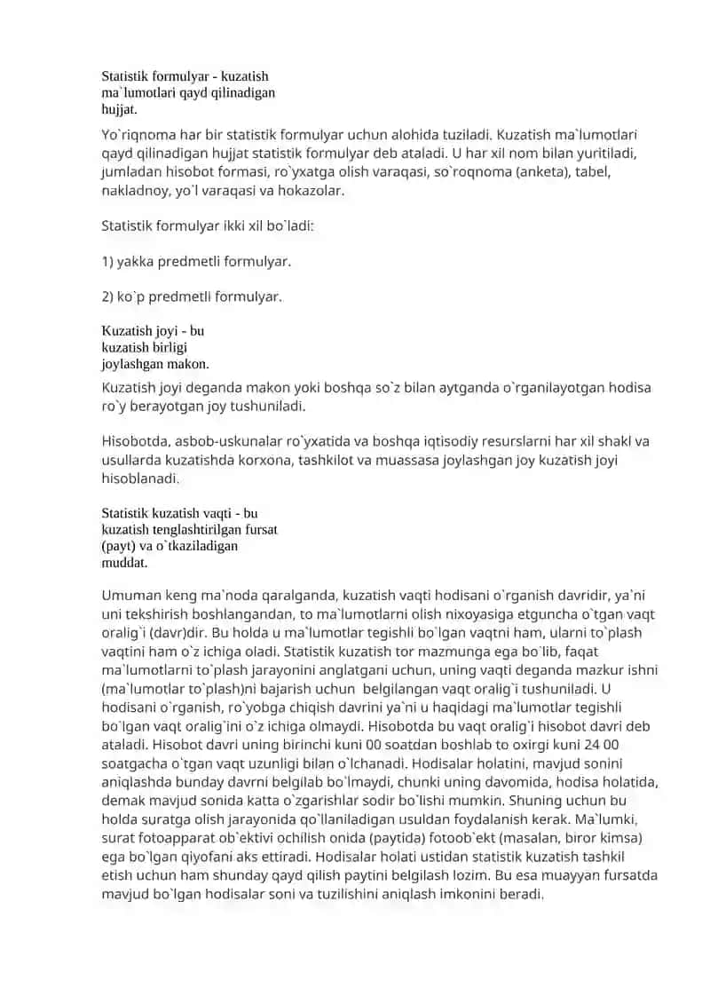Statistik kuzatish mohiyati va axamiyati 4