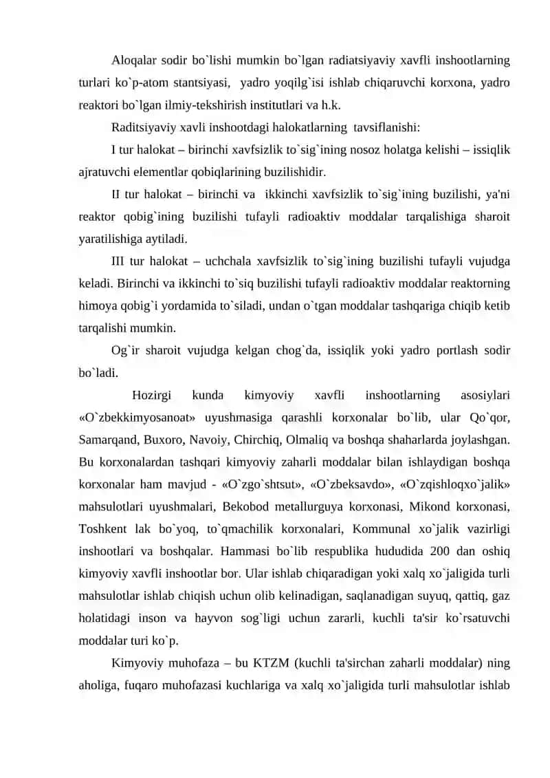 Kimyoviy va radiatsion xavfli holatlarni baholash 4