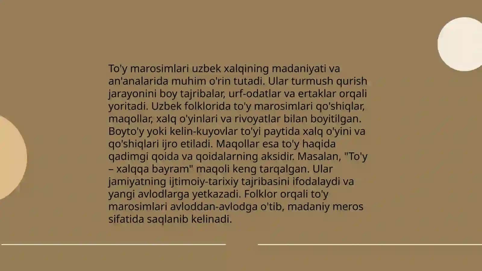 Marosim folklorining turlari haqida ma'lumot berish 4