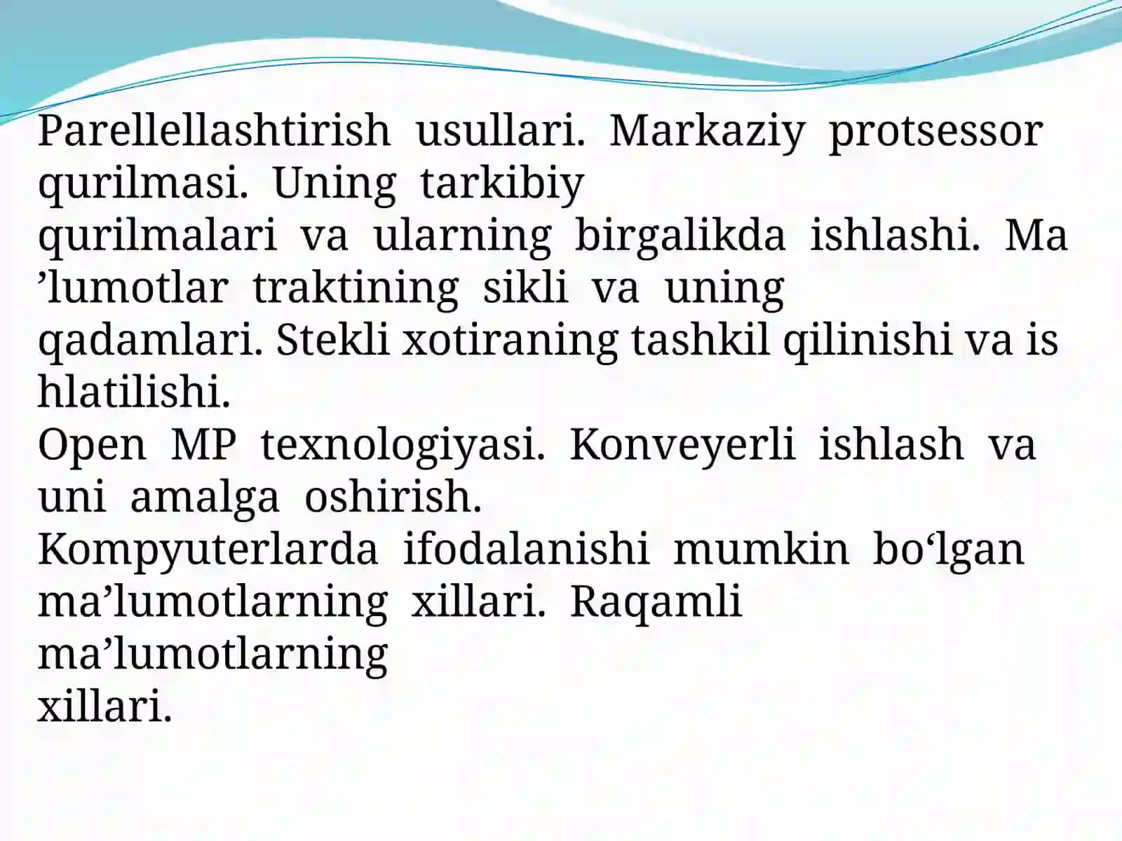 Parallelkompyuterarxitekturasi 4