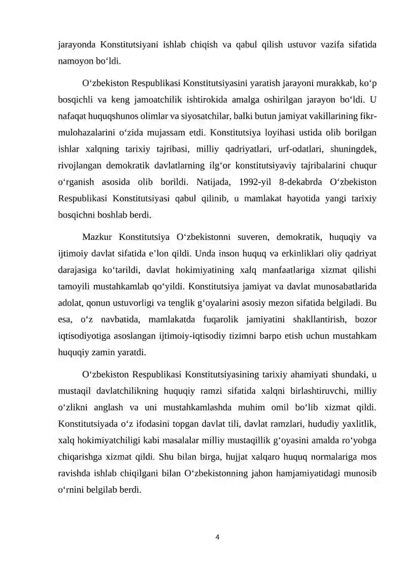 O'zbekiston Respublikasi Konstitutsiyasi 4