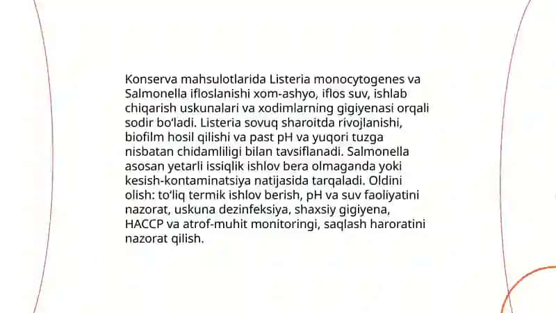 Konserva mahsulotlarining sifatini ta'minlash 4