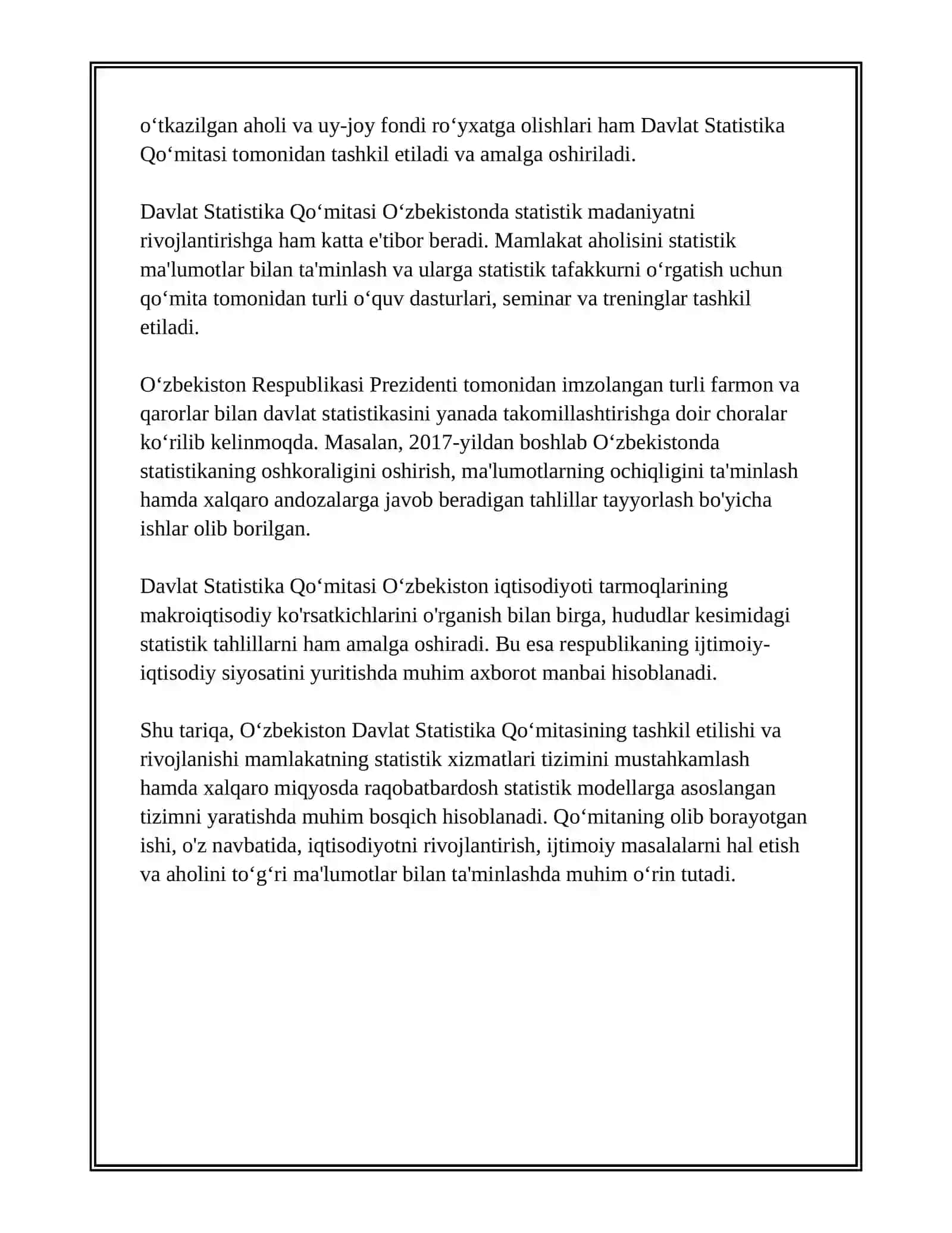 O'ZBEKISTON DAVLAT STATISTIKA TIZIMI 4
