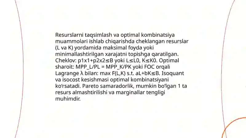 Resurslardan foydalanishda iqtisodiy samaradorlik masalalari 4