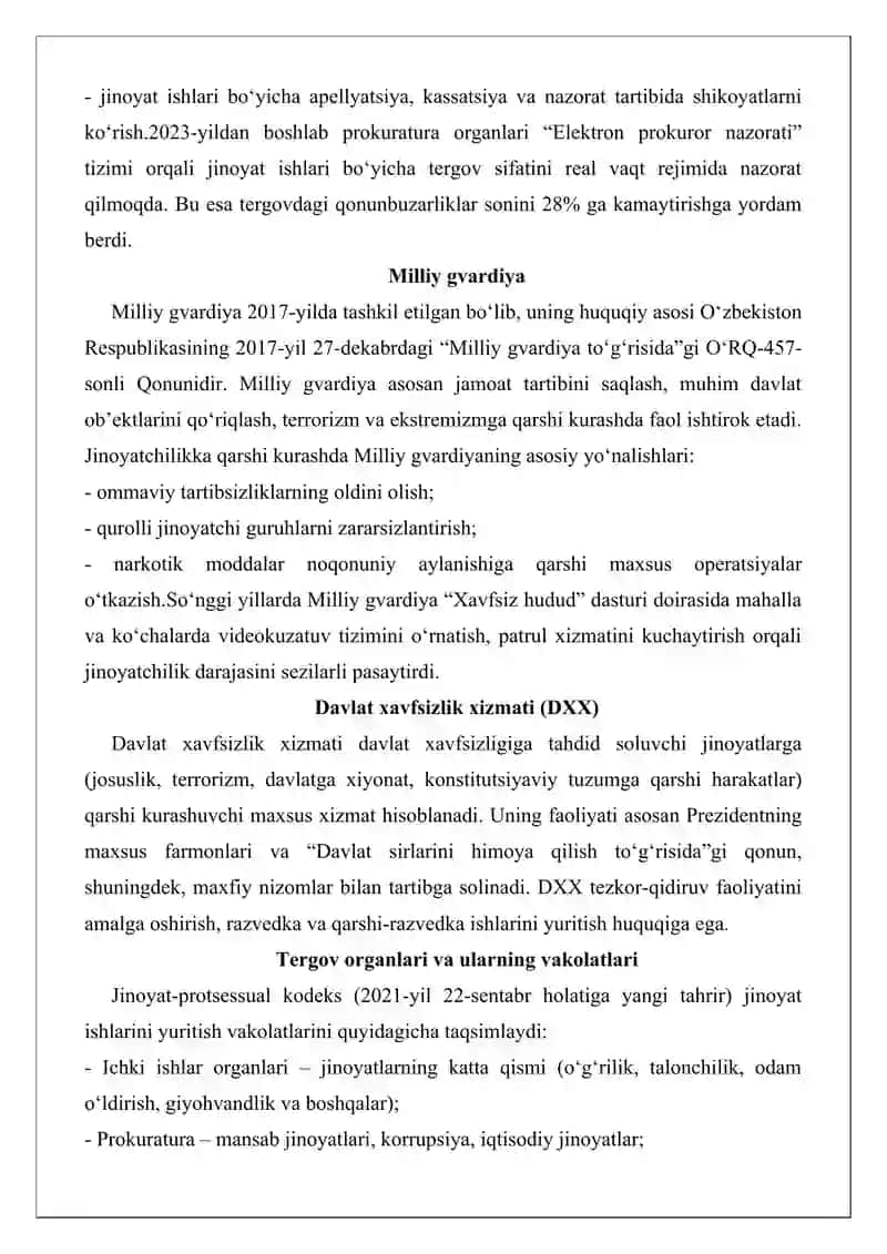 Jinoyatchilikka qarshi kurashni amalga oshiruvchi organlar 4
