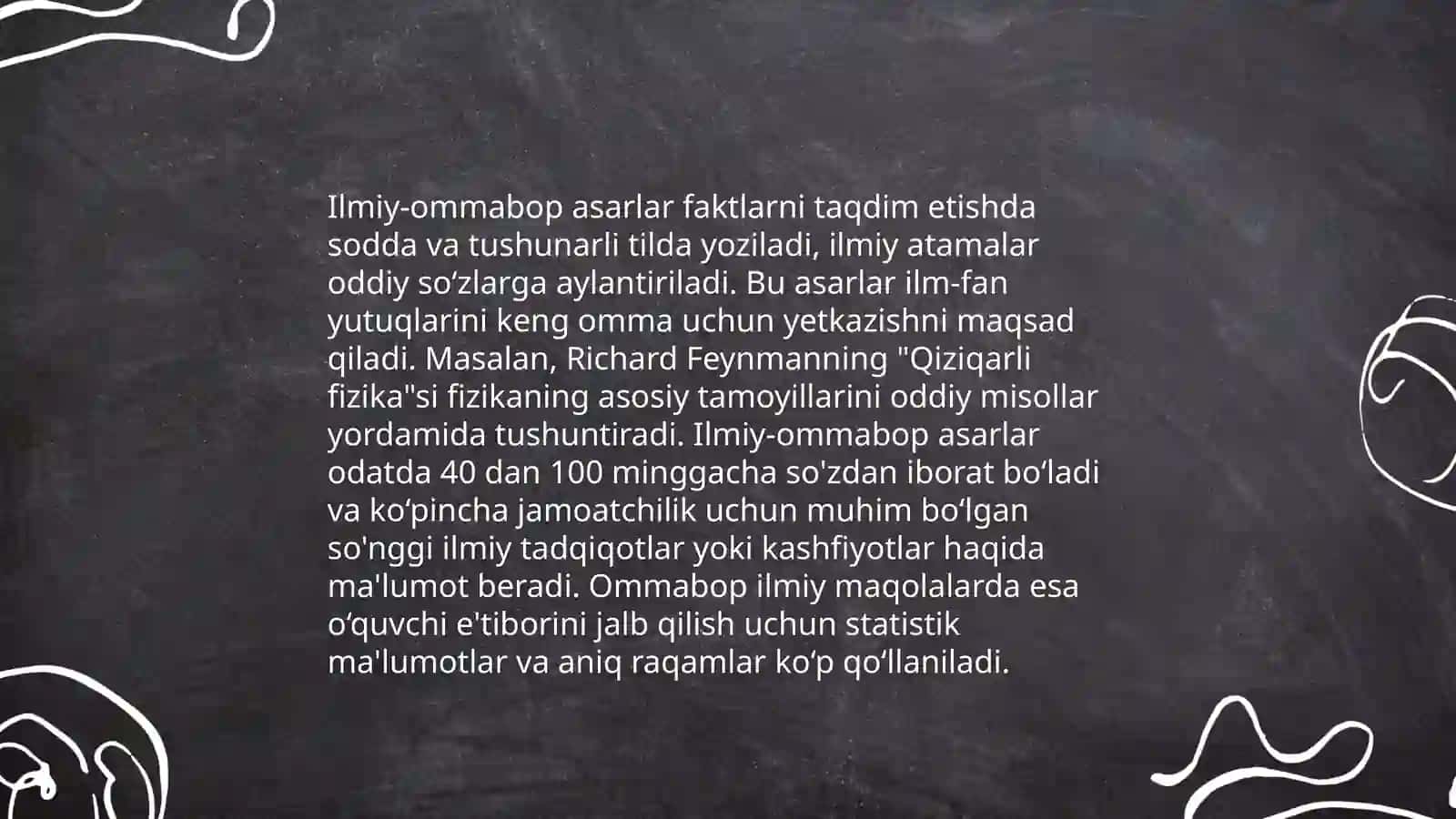 1.Ilmiy ommabop asarlar matnini tahlil qiling 4
