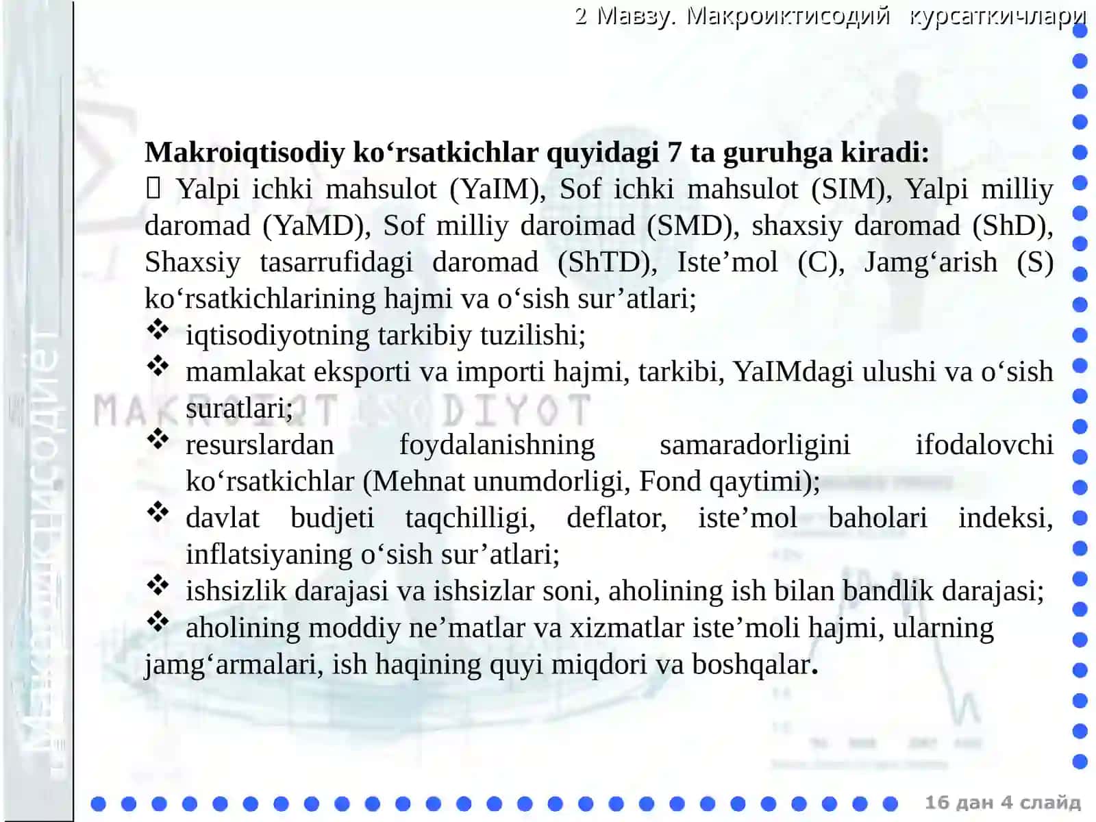 Asosiy makroiqtisodiy ko’rsatkichlar 4