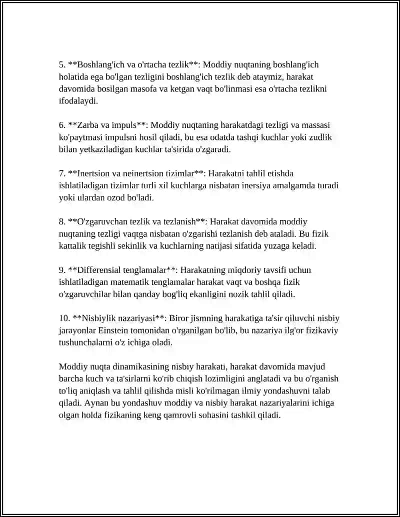 MODDIY NUQTANING NISBIY HARAKATI DINAMIKASI 4