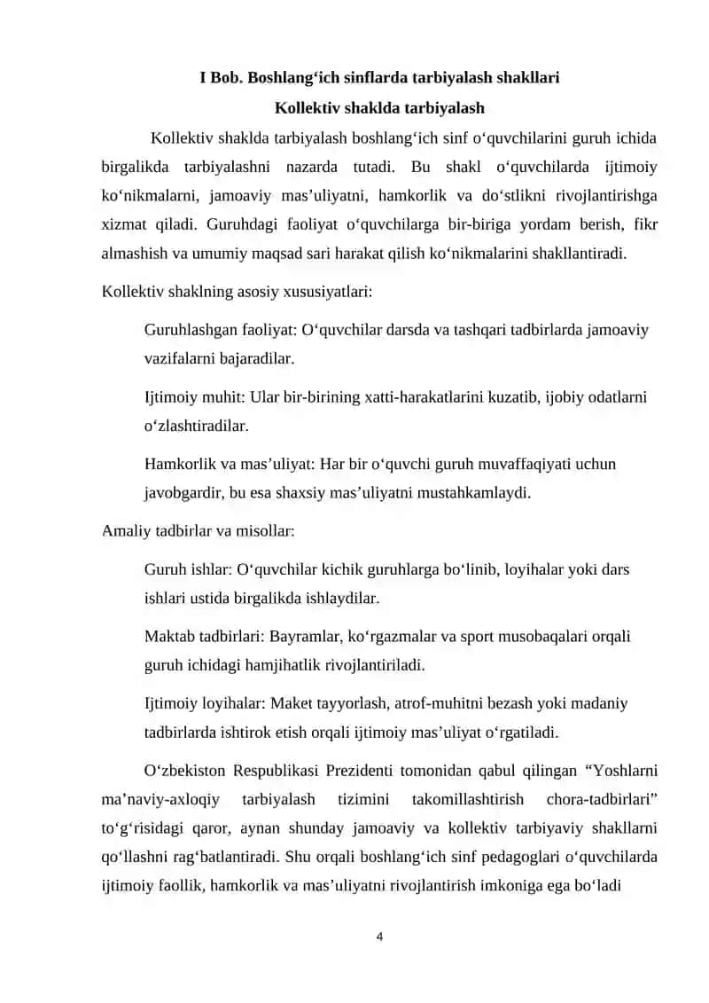 Boshlang'ich sinflarda o’quvchilarni tarbiyalashning shakli va metodlari 4