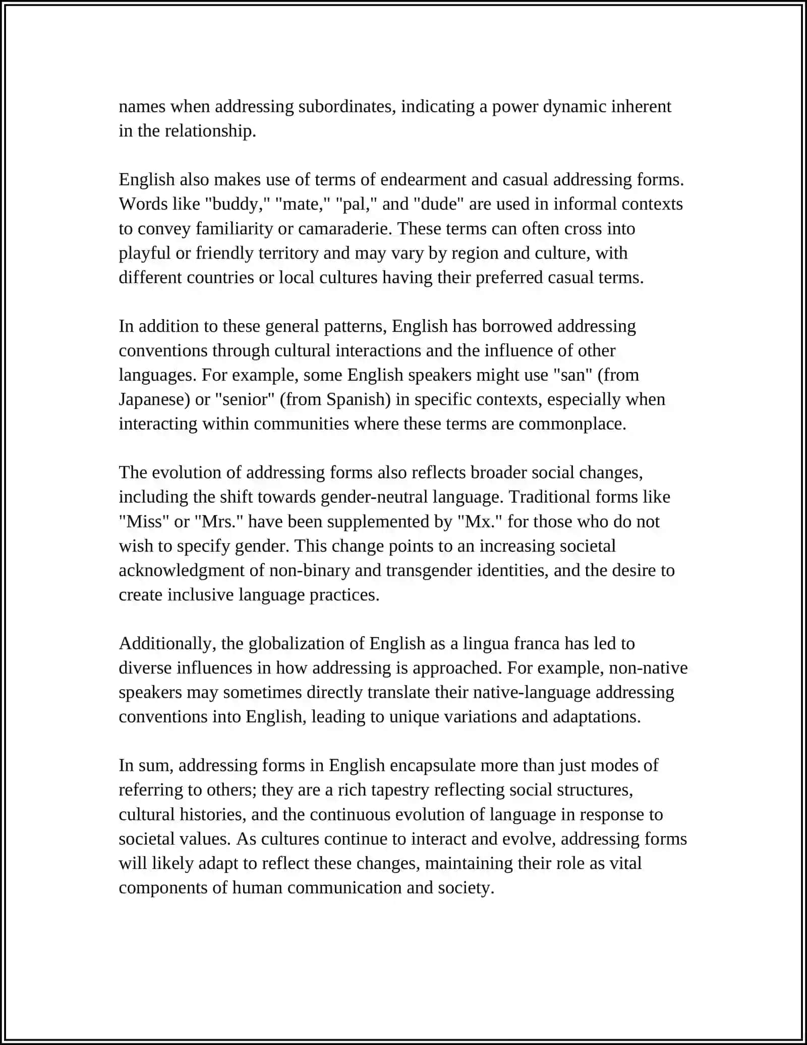 WRITE AN ARTICLE ON THEME “ ADRESSING FORMS IN UZBEK AND ENGLISH: SOCIAL AND LINGUISTIC FACTORS “ 4