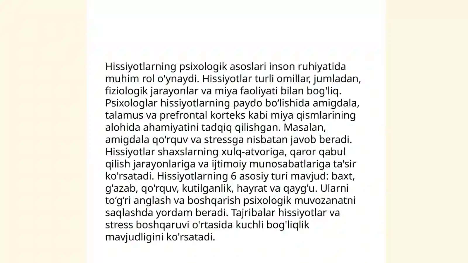 Hissiyot va emotsiyaning bog'liqligi hamda farqi 4
