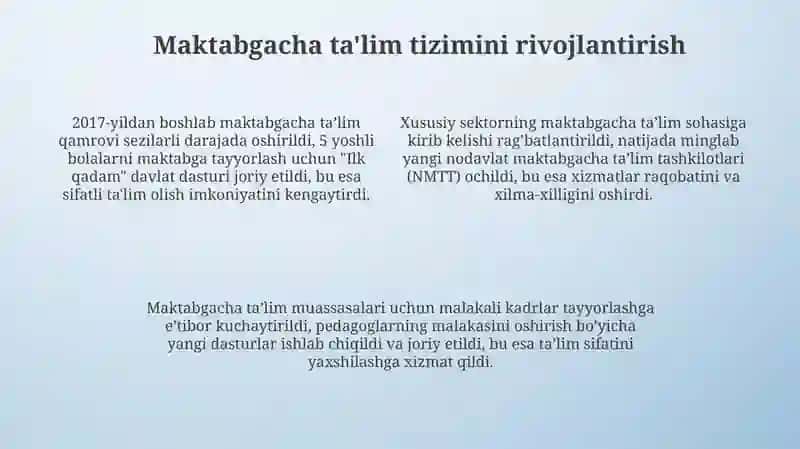 Ta'lim sohasidagi islohotlarning asosiy yo'nalishlari 4