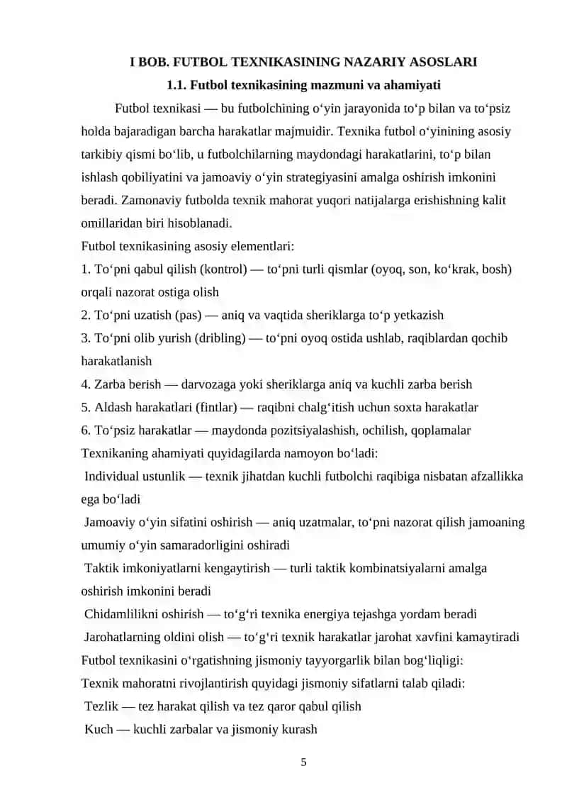 Futbolchilarning texnik tayyorgarligini oshirishning nazariy asoslari va amaliy metodlari 4