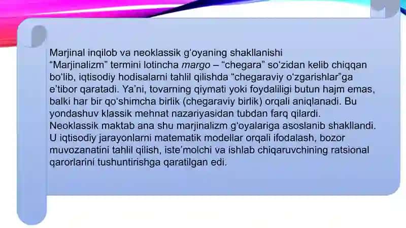 Neoklassik maktab iqtisodiy qarashlari 4