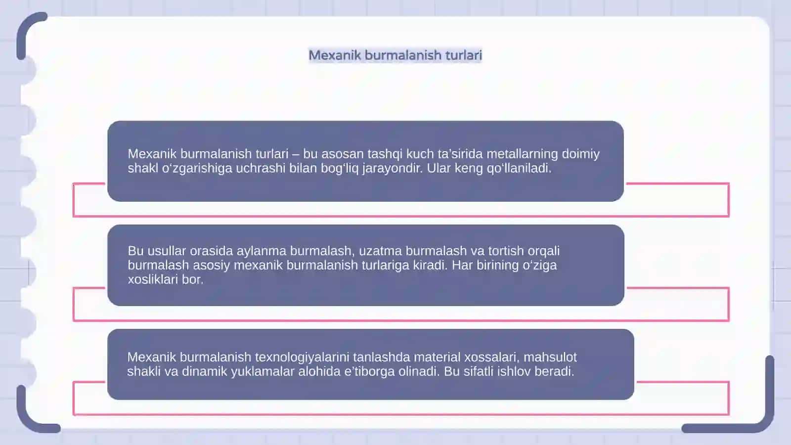 Burmalanish turlari 4