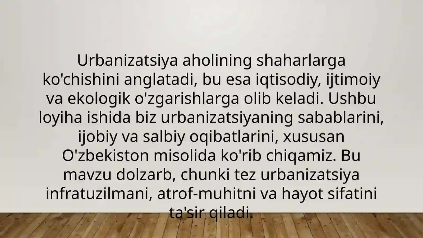 Urbanizatsiya: aholining shaharlarga ko’chish, sabab va oqibatlari 4