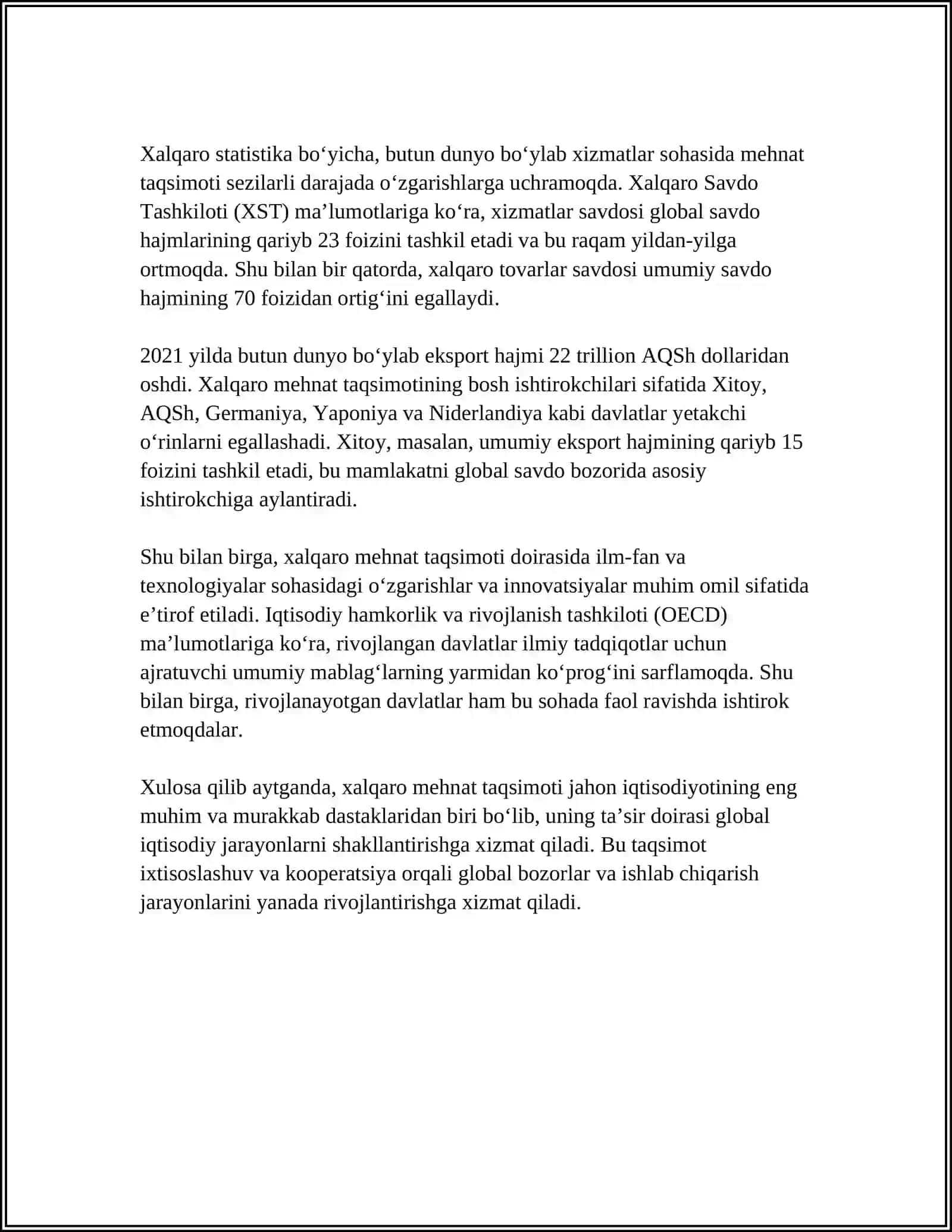 XALQARO MEHNAT TAQSIMOTI KO‘RSATKICHLARI 4