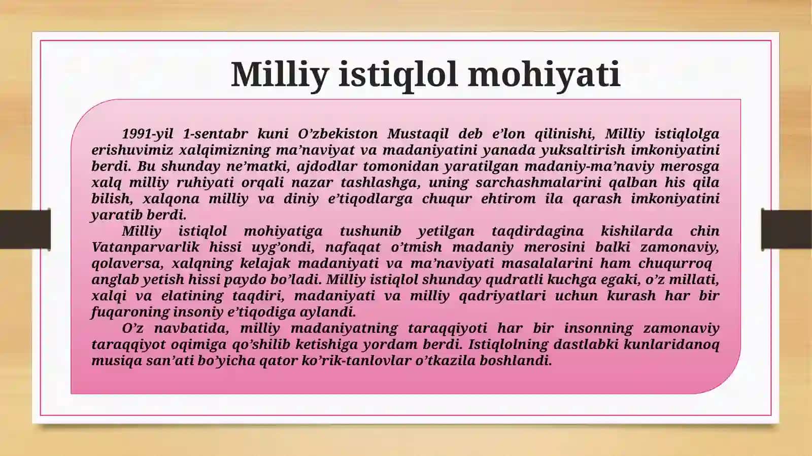 MUSTAQILLIK YILLARIDA O‘ZBEKISTON MADANIYATI VA SAN’ATI 4