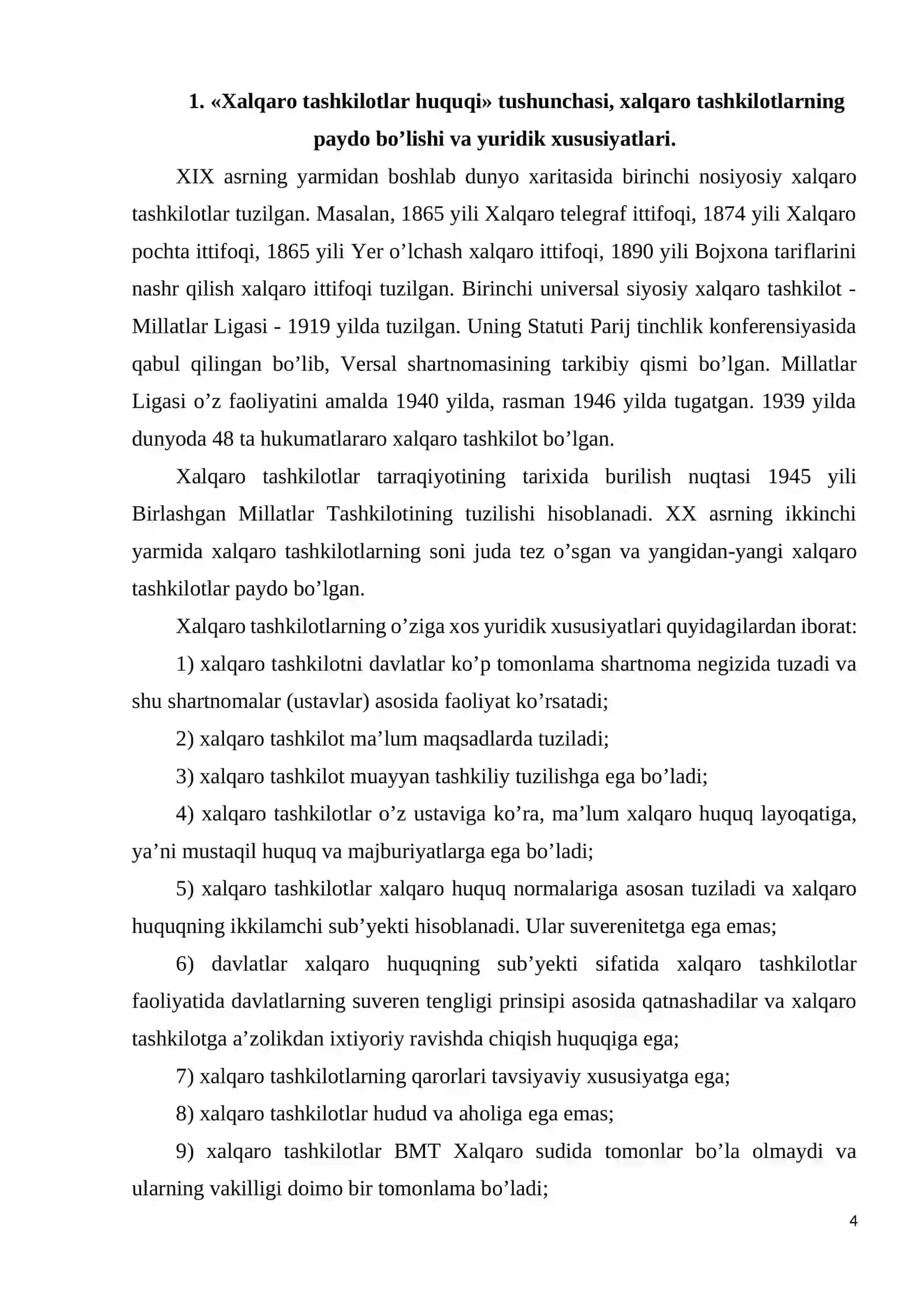 Xalqaro tashkilotlarning asosiy funksiyalari 4