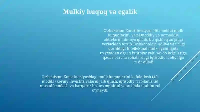 Oʻzbekiston Konstitutsiyasi-huquq va erkinliklar kafolat 4