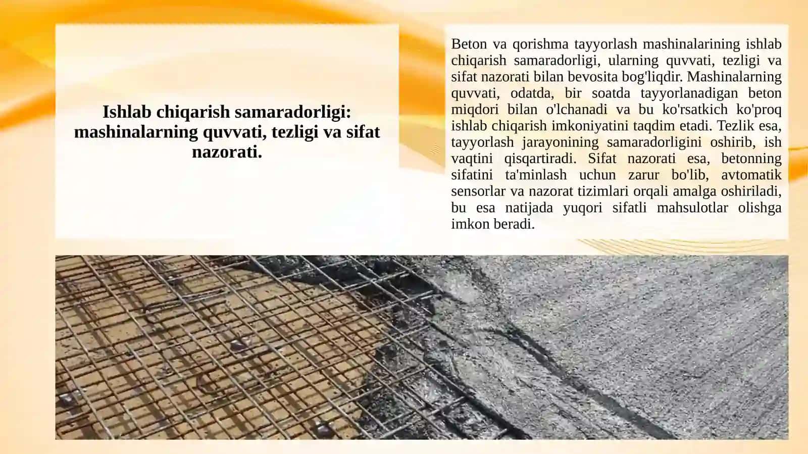 Beton va qorishma tayyorlash mashinalari haqida ma'lumot 4