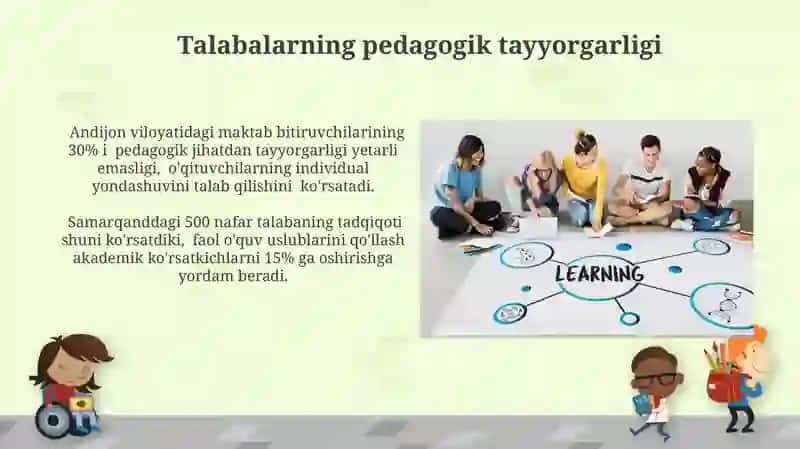 Oʻquvchilarga qoʻyiladigan pedagogik talablar. Oʻquvchilarni oʻrganish metodikasi 4