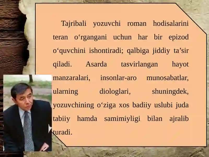 "IKKI ESHIK ORASI" ROMANIDAN OLINGAN PARCHA HAQIDA 4