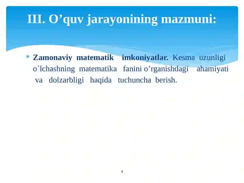 Zamonaviy Matematika 4