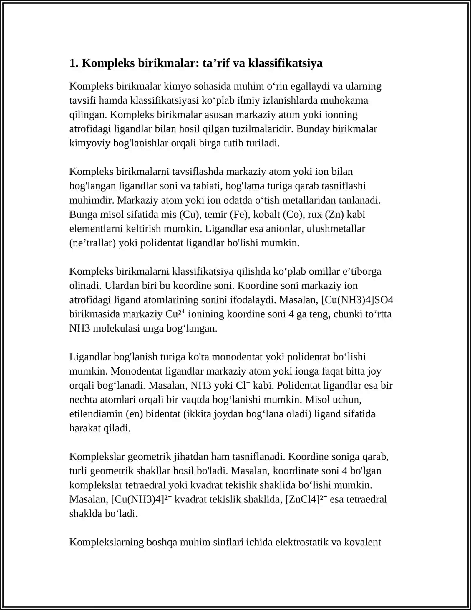 KOMPLEKS BIRIKMALAR. KOMPLEKSONOMETRIYA USULI HAQIDA 4