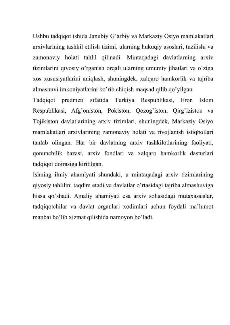 JANUBI-G’ARBIY VA MARKAZIY OSIYO MAMLAKATLARI ARXIVLARI 4