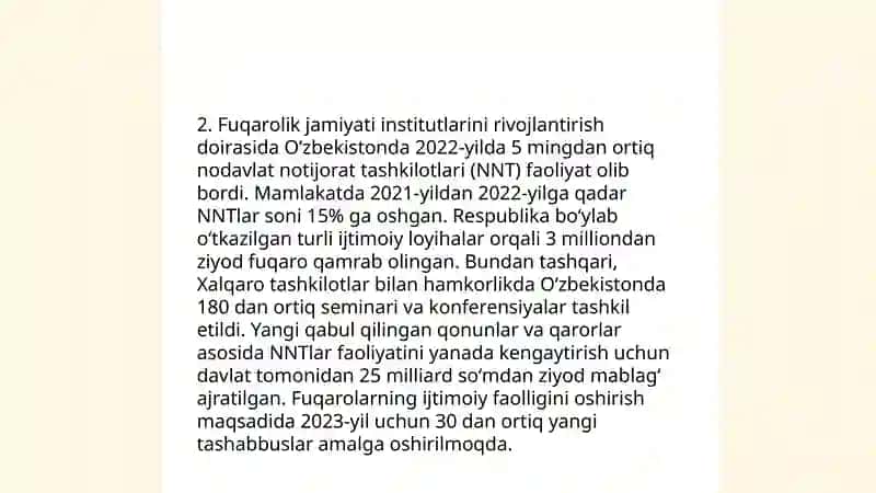 Õzbekistonda demokratik fuqarolik jamiyati, fuqarolik jamiyati asoslarining shakllanishi amalga oshirilgan siyosiy islohatlar 4