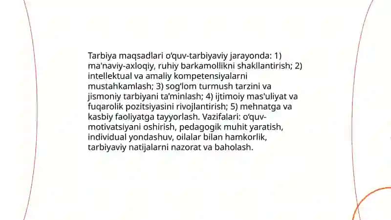 Tarbiya – o‘quv-tarbiyaviy jarayon sifatida 4